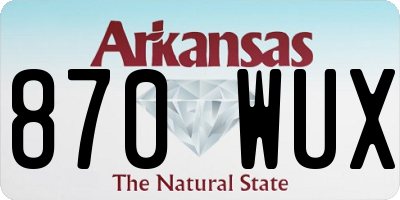 AR license plate 870WUX