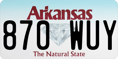 AR license plate 870WUY