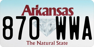 AR license plate 870WWA