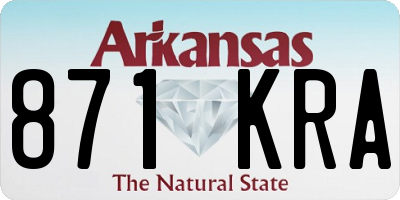 AR license plate 871KRA