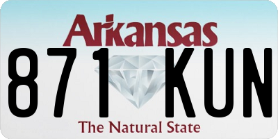 AR license plate 871KUN