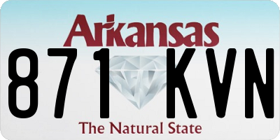 AR license plate 871KVN