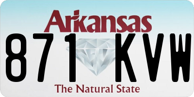 AR license plate 871KVW