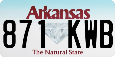 AR license plate 871KWB