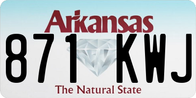 AR license plate 871KWJ