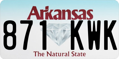 AR license plate 871KWK