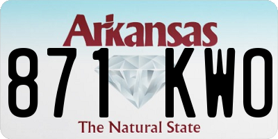 AR license plate 871KWO