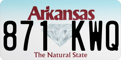 AR license plate 871KWQ