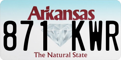AR license plate 871KWR