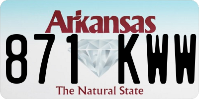 AR license plate 871KWW