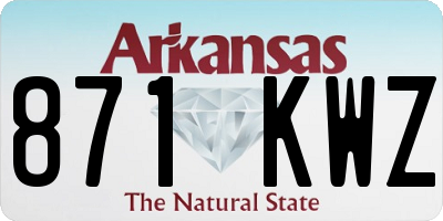 AR license plate 871KWZ