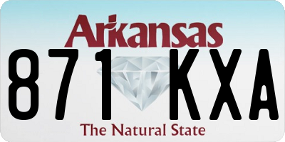 AR license plate 871KXA