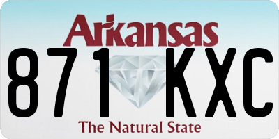 AR license plate 871KXC