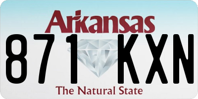 AR license plate 871KXN