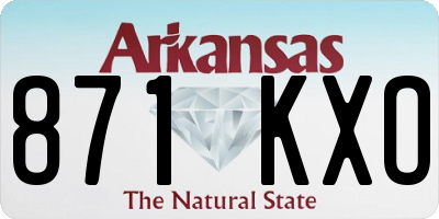 AR license plate 871KXO