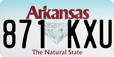 AR license plate 871KXU