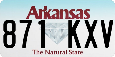 AR license plate 871KXV