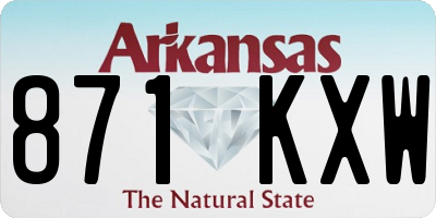 AR license plate 871KXW