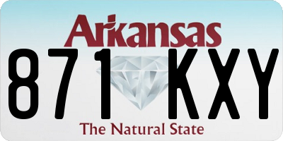 AR license plate 871KXY