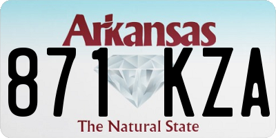 AR license plate 871KZA