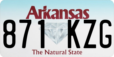 AR license plate 871KZG