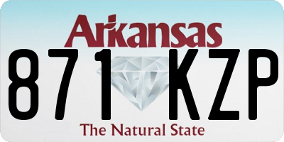 AR license plate 871KZP
