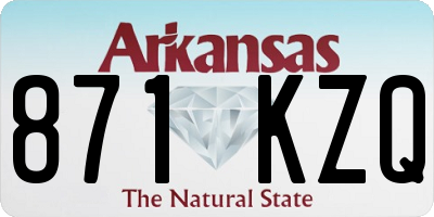 AR license plate 871KZQ