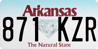 AR license plate 871KZR