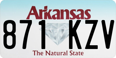 AR license plate 871KZV