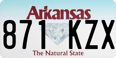 AR license plate 871KZX