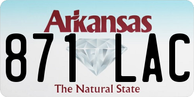 AR license plate 871LAC