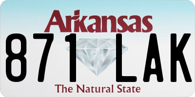 AR license plate 871LAK