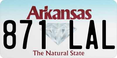 AR license plate 871LAL