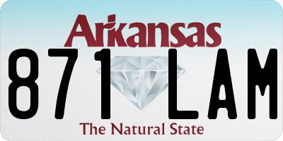 AR license plate 871LAM
