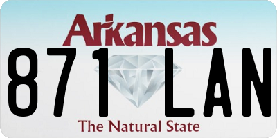 AR license plate 871LAN