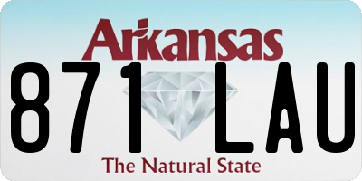 AR license plate 871LAU