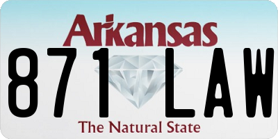 AR license plate 871LAW