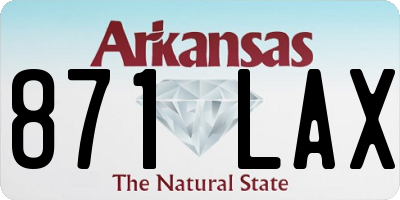 AR license plate 871LAX