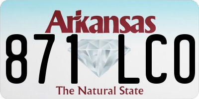 AR license plate 871LCO