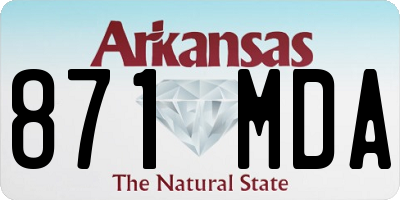 AR license plate 871MDA