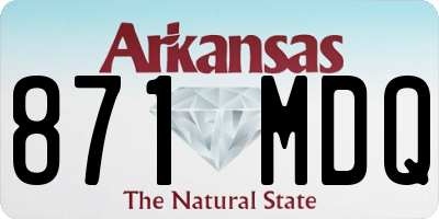 AR license plate 871MDQ