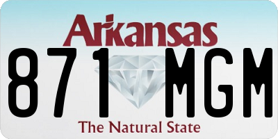 AR license plate 871MGM