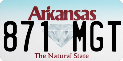 AR license plate 871MGT