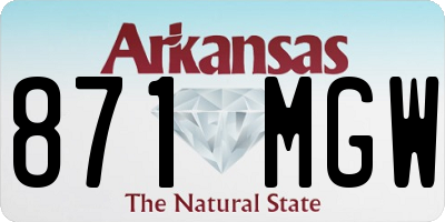 AR license plate 871MGW