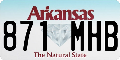 AR license plate 871MHB