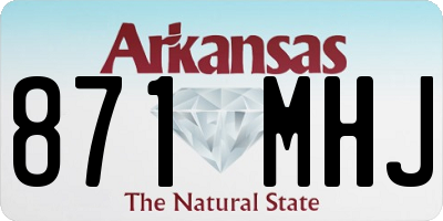 AR license plate 871MHJ