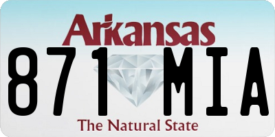 AR license plate 871MIA