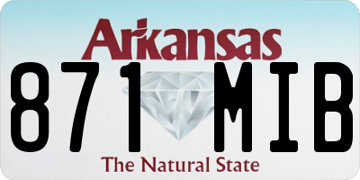 AR license plate 871MIB