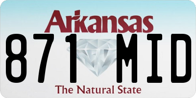 AR license plate 871MID