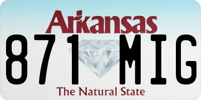 AR license plate 871MIG